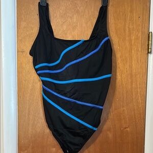 Black and Blue Women's Swimsuit